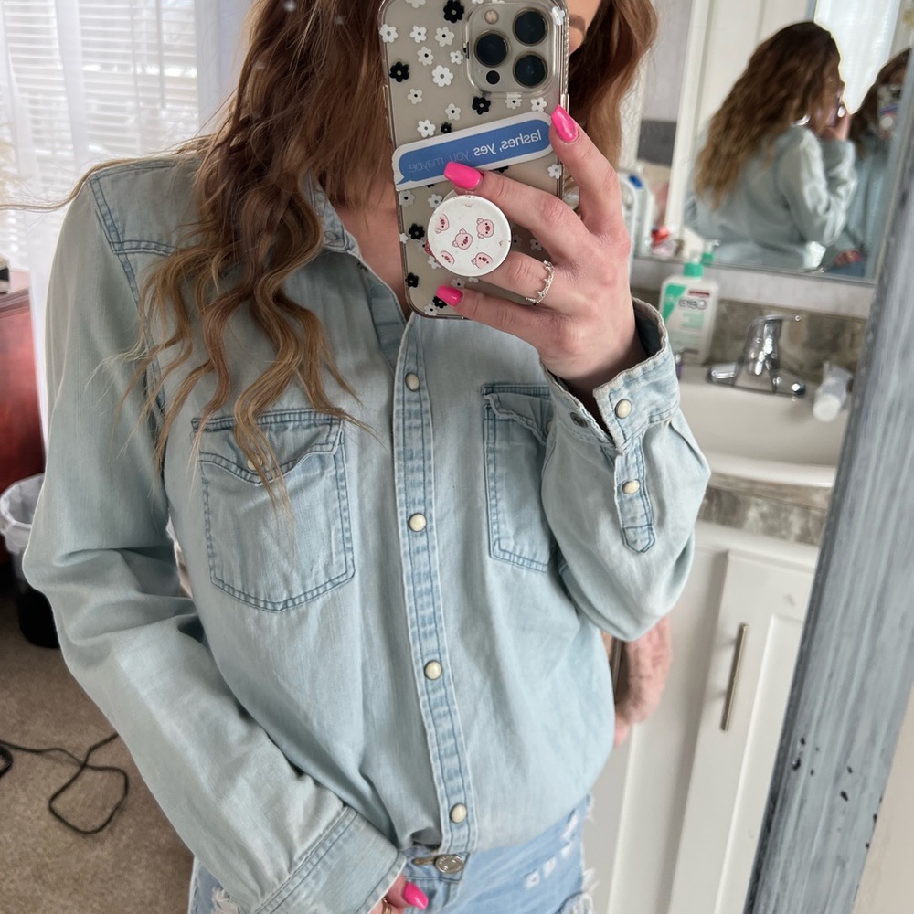 Denim button up